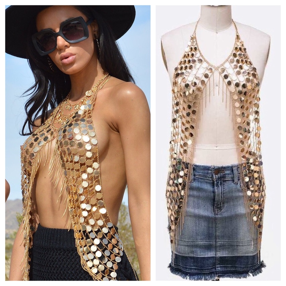 Gold Coin Top Coachella - Picture 2 of 6